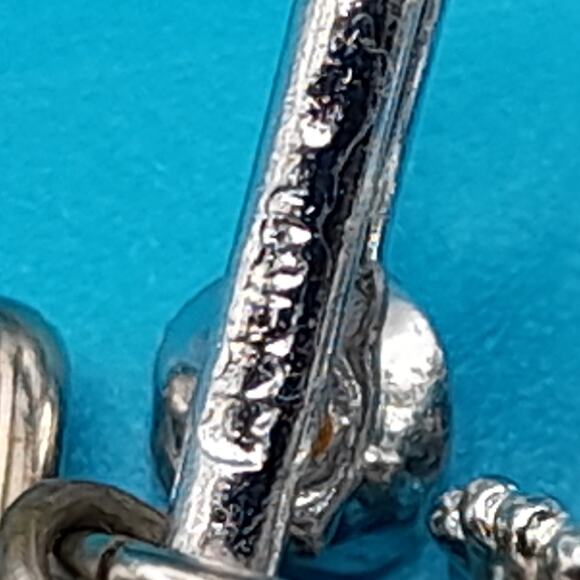 Vintage Japan Silver Tone Choker Necklace, Spiraling Dangles, 1950s Jewelry - Picture 11 of 11